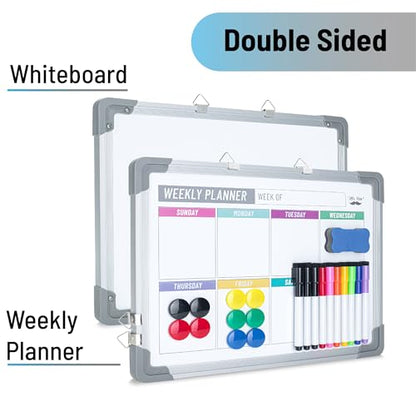 Mr. Pen- Magnetic Weekly Erase Board, 12" x 16", Double-Sided with Markers