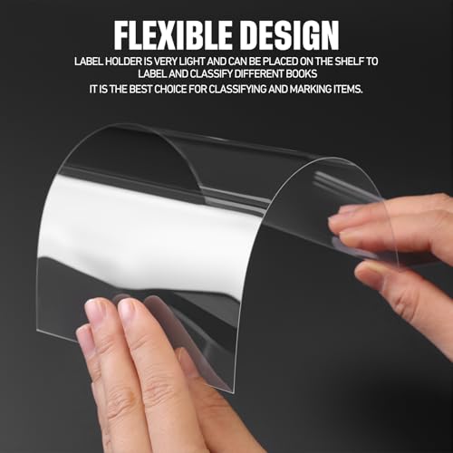 Containlol 15 Pcs Moveable Shelf Label Holder for Library, 5.1 x 3.2 Inch - size: 5.1 x 3.2 Inch
