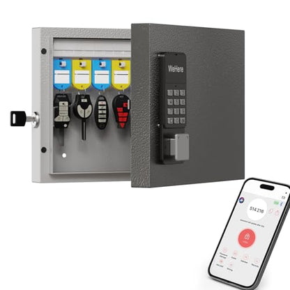 16 Key Lock Box Smart Key Organier Cabinet with Keypad & App for Office - size: 2.3inx11.3inx8.3in