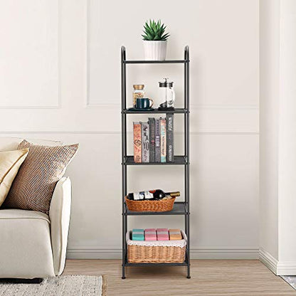 MAX Houser 5 Tier Extendable Industrial Storage Rack, Charcoal Gray - color: Grey, size: 5-Tier