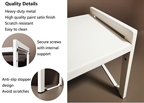Expandable Cabinet Shelf 5.1"D Adjustable Countertop Riser Metal Rack White - color: White, size: 5.1"D (narrow) - 1 Pack