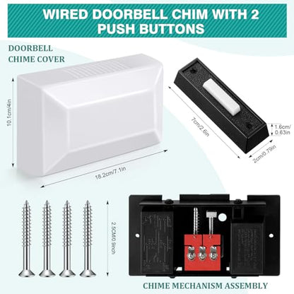 Saillong Wired Doorbell Chime, Lighted Doorbell Buttons, Black, Hill Style - color: Black, style: Hill Style