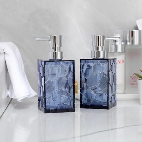 Clear Acrylic Pump Bottle Refillable Lotion Soap Dispenser 10oz Blue - color: Clear Blue, size: 1 Pack