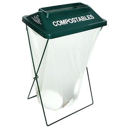 Zero Waste Event Trash and Recycling System | Portable Compost Bin | Great for Events, Festivals, Schools - 5 Pack - Green - color: Green, style: Compost