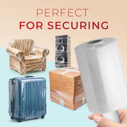 Shrink Wrap Roll for Moving | Stretch Wrap for Packing | Heavy Duty 12 Pack | 5" x 1000' FT - 80 Gauge Thick | Ideal for Furniture, Pallets | Clear - size: 12 Pack