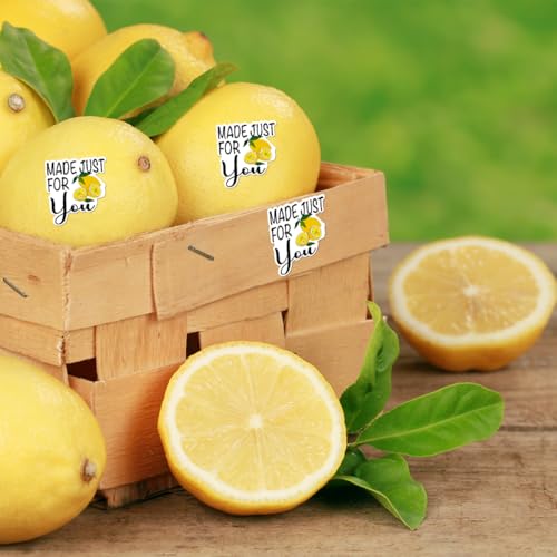 Just For You Lemon Stickers - Funny & Cute Lemonade Stand Supplies, 500 PCS - style: Made Just for You Lemon