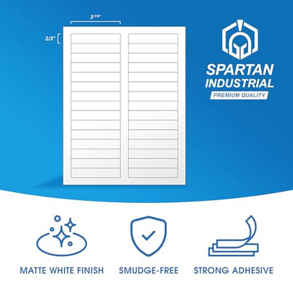 3 7/16" X 2/3" Matte White Printable Labels (30 Sheets, 900 Stickers) File - size: 3-7/16" X 2/3"