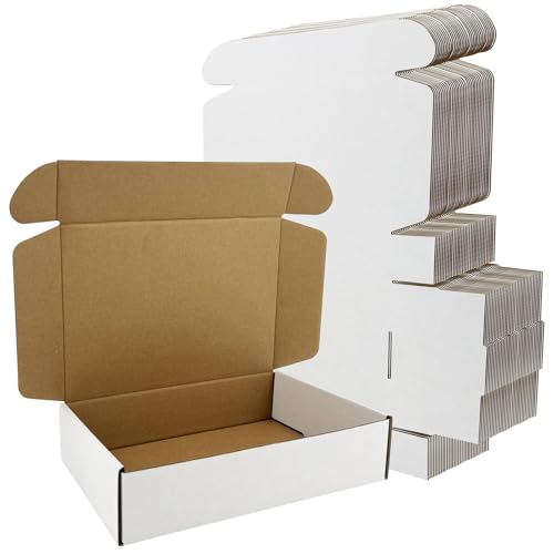 50 Pack 9x6x2 Inches Shipping Boxes, Corrugated Cardboard Mailing Box, Small White Gift Box Mailers, Packaging Boxes for Business Present, Moving and Storage - size: 50 Pack 9x6x2 Inches