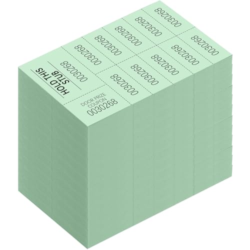 Kosiz 504 Pcs Raffle Tickets Basket Auction 10 Bid Numbers, Light Green - color: Light Green
