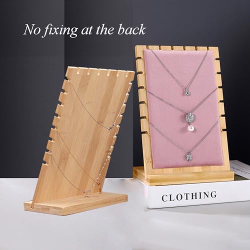 Necklace Display Stands for Selling Necklace Holder Set 3PCS Pink - color: Pink