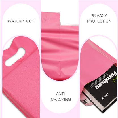 Poly Mailers 10x13 Inch, 25 Pack, Pink Self-Seal Handle Bags - color: HandlePink, size: 10x13 Inch 25 Pcs