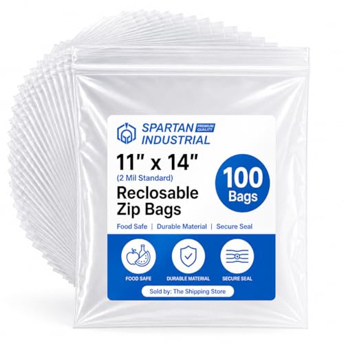 11” X 14” (100 Count) 2 Mil Clear Reclosable Zip Plastic Poly Bags - size: 11” X 14”