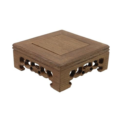 Wooden Display Stand Base Wood Carved Craft Pedestal, 4" x 4" - size: Square, 4" x 4"