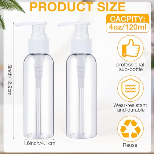 Nuenen 48 Pcs 4oz/120ml Lotion Bottles with Pump, White and Clear - color: White and Clear
