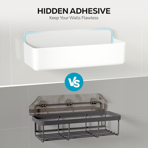 Nieifi Adhesive Shower Shelves, White, 5 Pieces - color: White, size: 5 pieces