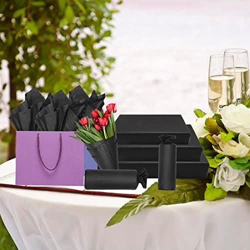 100 Sheets Black Tissue Paper Artdly 14 x 20 Inches Black Wrapping Paper Bulk for Weddings Birthday DIY Project Christmas - color: Black, size: 14x20 Inch (Pack of 100)