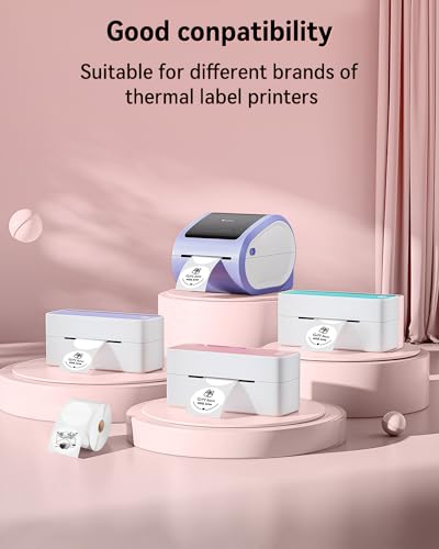 Phomemo 2” Circle Thermal Label, Self-Adhesive Round Sticker Labels, Circular Direct Thermal Printer Labels Compatible with Phomemo Shipping Label Printer, 500 pcs of Labels/Roll, Transparent - color: Transparent-500