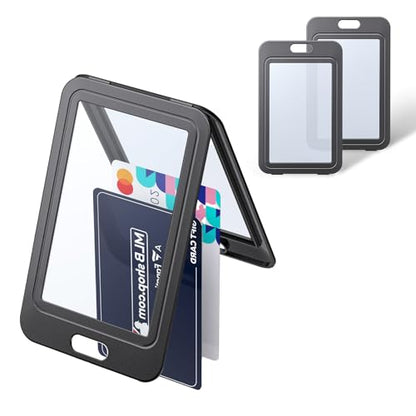 Uniclife 3 Pack Vertical Badge Holders for Office School IDs - color: Black-01, size: 3 Pack