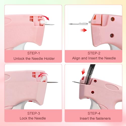 Stitch Gun for Clothes, Handheld Quick Clothing Fixer - color: Pink