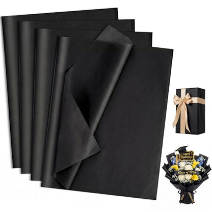 woric 160 Sheets Black Tissue Paper for Gift Bags 20 X 14 Inches - color: Black