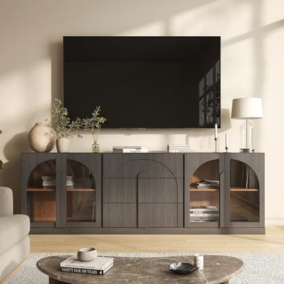 BELLEZE Bijou 3-Piece Modular Sideboard Buffet Cabinet - Ebony - color: Bijou Ebony Aac