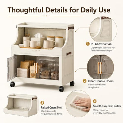 2 Tier Stackable Storage Bins with Lids & Wheels - color: Clear, size: 2 Tier