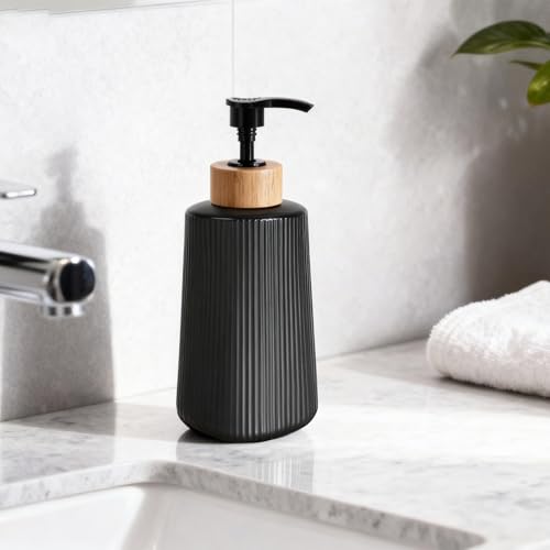 Glass Hand Soap Dispenser for Bathroom, Refillable Kitchen Dish Pump Bottle