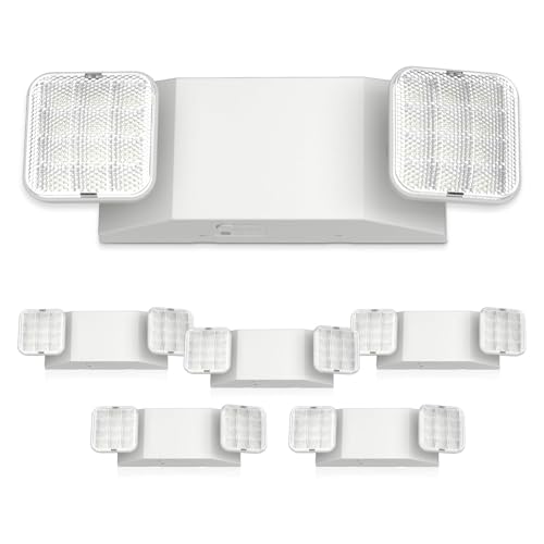 FREELICHT 6 Pack Emergency Lights for Business, Square Heads, 90min Battery - size: 6 pack