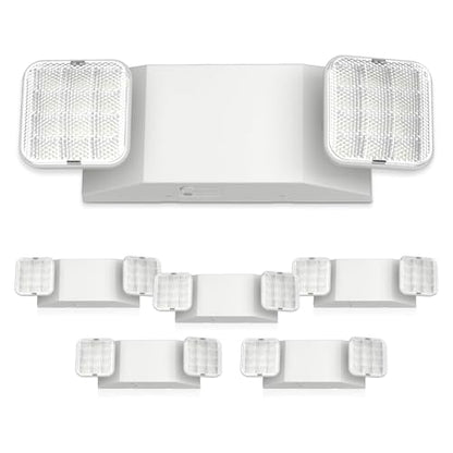FREELICHT 6 Pack Emergency Lights for Business, Square Heads, 90min Battery - size: 6 pack