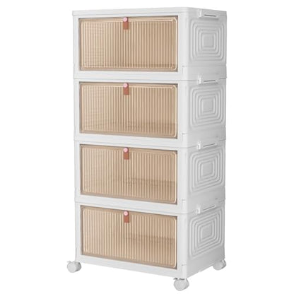 CTSNSLH 4 Tier Plastic Storage Bins with Lid 36QT - Stackable Storage Bins - size: 36Qt 4-Tier&One Lid