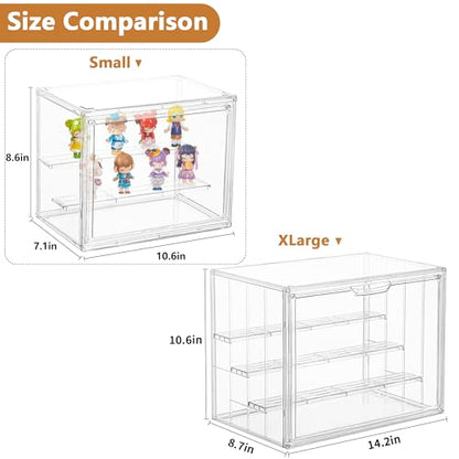 Small 3 Layer Acrylic Display Case Stackable Box for Collectibles,4 Pack - size: Small 4 Pack