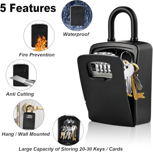 XXL Large Key Lock Box, 5.5"x4.1"x2.1", Upgraped Material