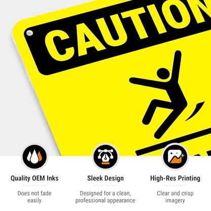Caution Cleaning in Progress Floor Slippery When Wet OSHA Sign, - size: 10x7