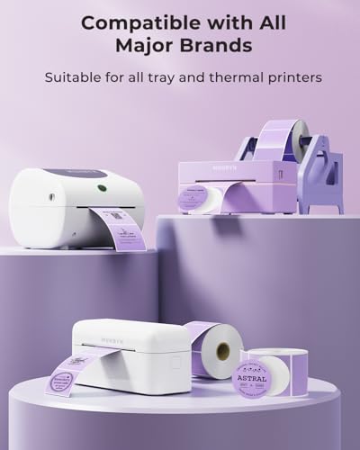 MUNBYN 3 Inch Purple Circle Thermal Labels for Business, 500 Sheets/1 Roll - color: Purple, size: 3inch