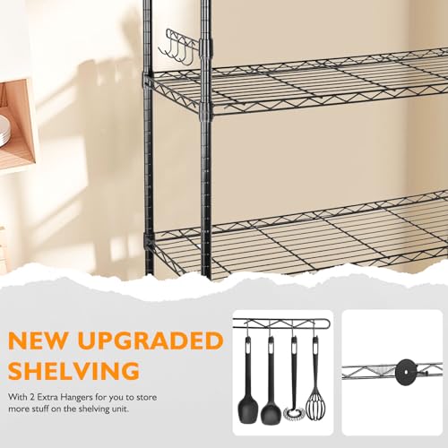 BolDuck 6 Tier Storage Shelves with Wheels, 2100lbs Capacity Heavy Duty Shelving Units, 14x36x75inch Adjustable Metal Shelf Wire Shelving Rack for Garage, Kitchen, Office, Black - size: 6 Tier Shelf