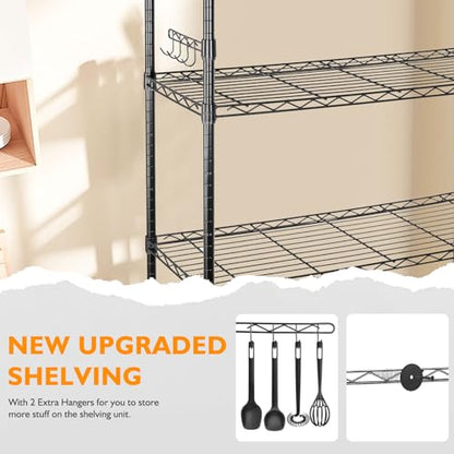 BolDuck 6 Tier Storage Shelves with Wheels, 2100lbs Capacity Heavy Duty Shelving Units, 14x36x75inch Adjustable Metal Shelf Wire Shelving Rack for Garage, Kitchen, Office, Black - size: 6 Tier Shelf