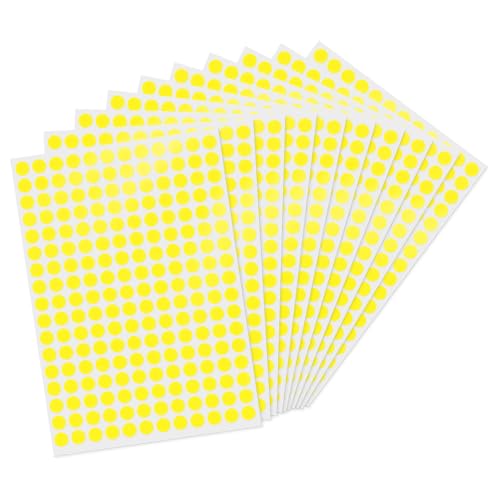 2040 Pcs Dot Stickers 0.4" Color Coding Labels, Yellow - color: Yellow