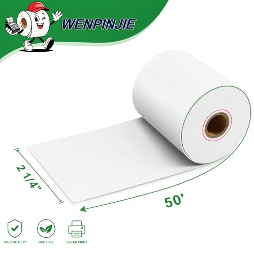 Thermal Paper 2 1/4 x 50 ft, 58mm BPA Free Receipt Paper Rollss (10)