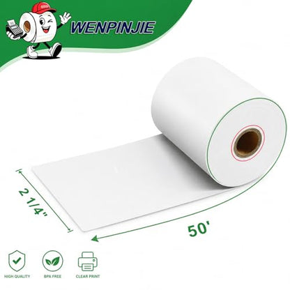 Thermal Paper 2 1/4 x 50 ft, 58mm BPA Free Receipt Paper Rollss (10)