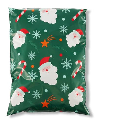 Fuxury Christmas Poly Mailers 10x13" 50Pcs,Cute Shipping Bags for Clothes - color: Green Christmas Santa, size: 10x13'' 50pcs