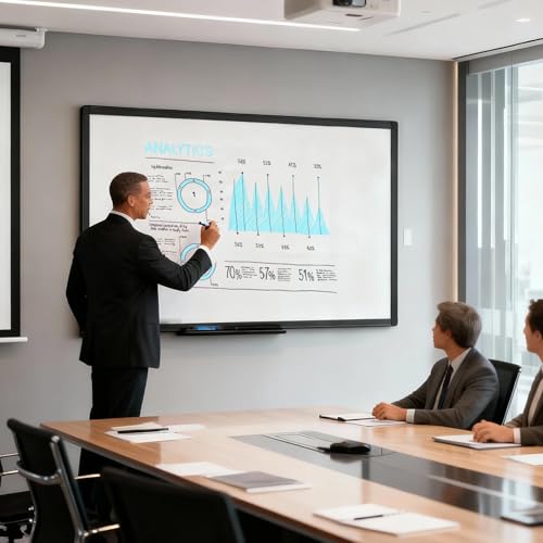 VIZ-PRO Magnetic Dry Erase Board, 72 x 40 Inches, Black Aluminium Frame - size: 72"W x 40"H