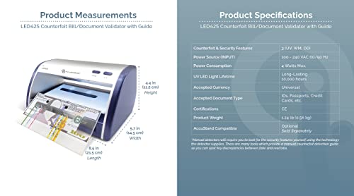 AccuBANKER LED425 Cash and Card Detector with AccuSTAND - style: LED425 (with AccuSTAND)