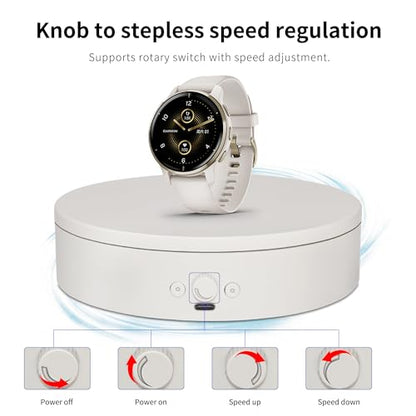 Rotating Display Stand Easy to Switch Direction, Adjustable Speed, Used for Product Display, Jewelry, Shoes Shooting and Display (7.87inch/White/(3PCS per pack)) - color: 7.87inch/White/(3PCS per pack)