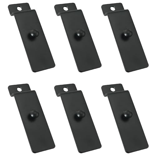 6PCS Nail Free Metal Slot Board Hooks Commercial Panel Wall Hanging Traceless Display Shelf Hooks for Picture Frames Art Centers Panel Displays Recessed Picture Display Hooks Black
