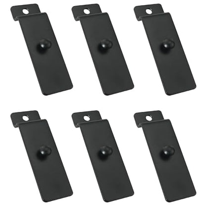 6PCS Nail Free Metal Slot Board Hooks Commercial Panel Wall Hanging Traceless Display Shelf Hooks for Picture Frames Art Centers Panel Displays Recessed Picture Display Hooks Black