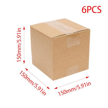 6 Pack 6x6x6 Shipping Boxes Brown Corrugated Cardboard Mailers - size: 6x6x6in