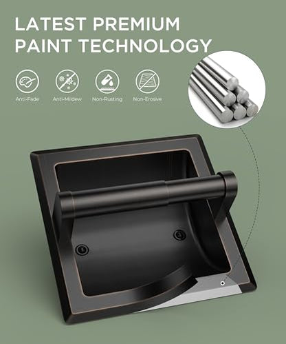 FORIOUS Recessed Toilet Paper Holder for Mega Rolls, Oil Rubbed Bronze - color: Oil Rubbed Bronze