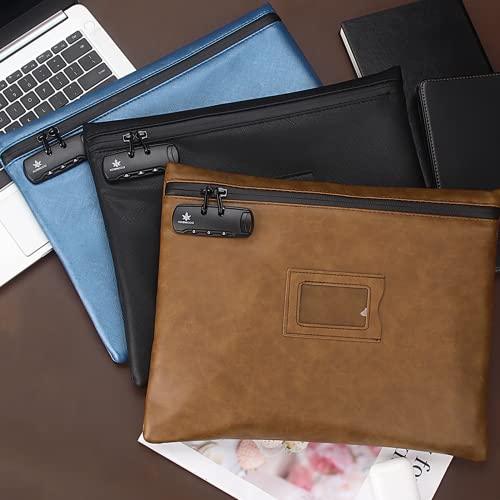 KOSMCCO Notary Bag with Lock, Brown, L - color: Brown