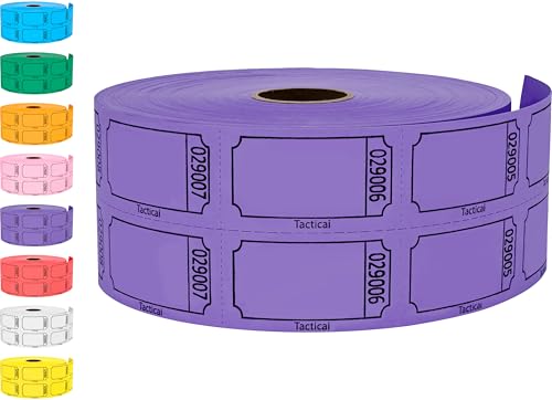 Tacticai 1000 Blank Raffle Tickets, 50/50 Double Roll, Purple - color: B - Double Roll - 1,000 Tickets - Blank - Purple