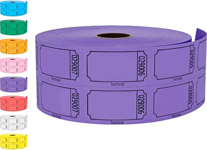 Tacticai 1000 Blank Raffle Tickets, 50/50 Double Roll, Purple - color: B - Double Roll - 1,000 Tickets - Blank - Purple